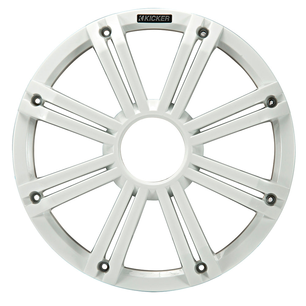 KICKER KMG12 12" Grille f/KM12  KMF12 Subwoofers - White, LED Lighting [45KMG12W]