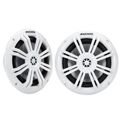 KICKER KM60 6.5" Marine Coaxial Speakers w/1/2" Tweeters - 4-Ohm, White [49KM604W]