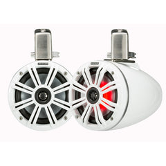 KICKER KMTC65 6.5" LED Coaxial Tower System - White w/White Grille [45KMTC65W]