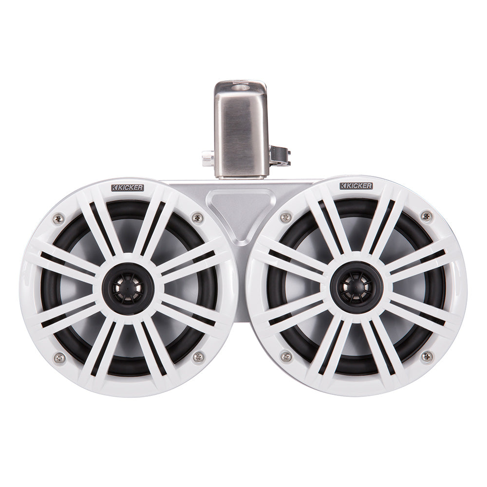 KICKER KMTC65 6.5" LED Coaxial Dual Tower System - White w/White Grille [45KMTDC65W]