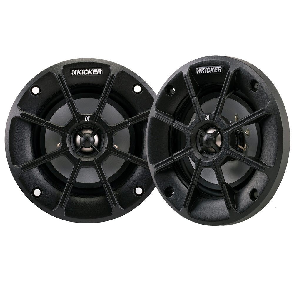 KICKER PS4 4" Powersports Weather-Proof Coaxial Speakers - 2-Ohm, Black [40PS42]