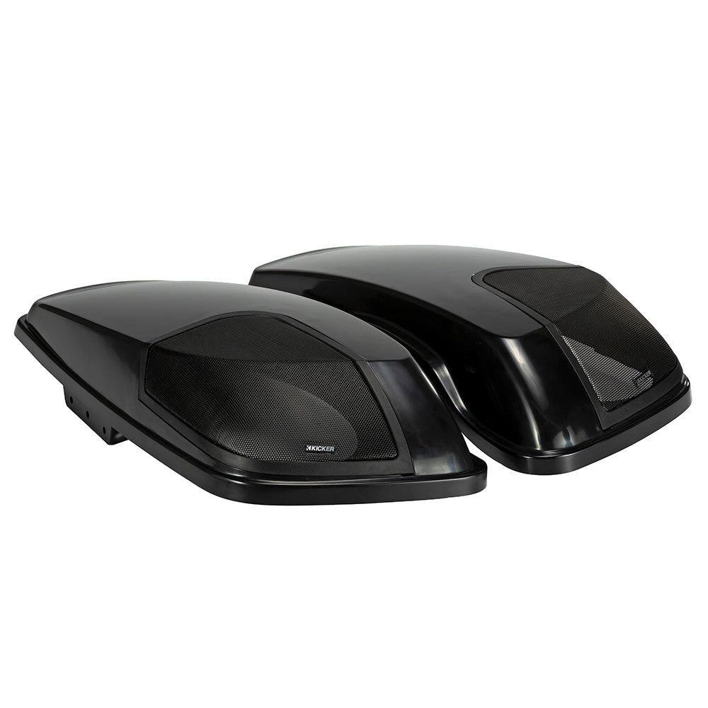 KICKER Harley Davidson Bag Lid Pair f/Harley Davidson 2014-Present Models - Vivid Black [46HDBLVB]