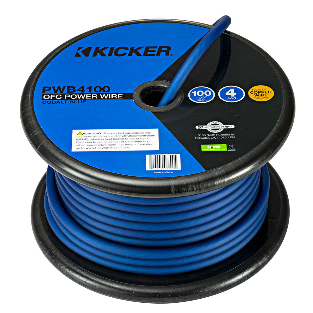 KICKER PWB4100 100' 4AWG Power Wire - Blue [46PWB4100]