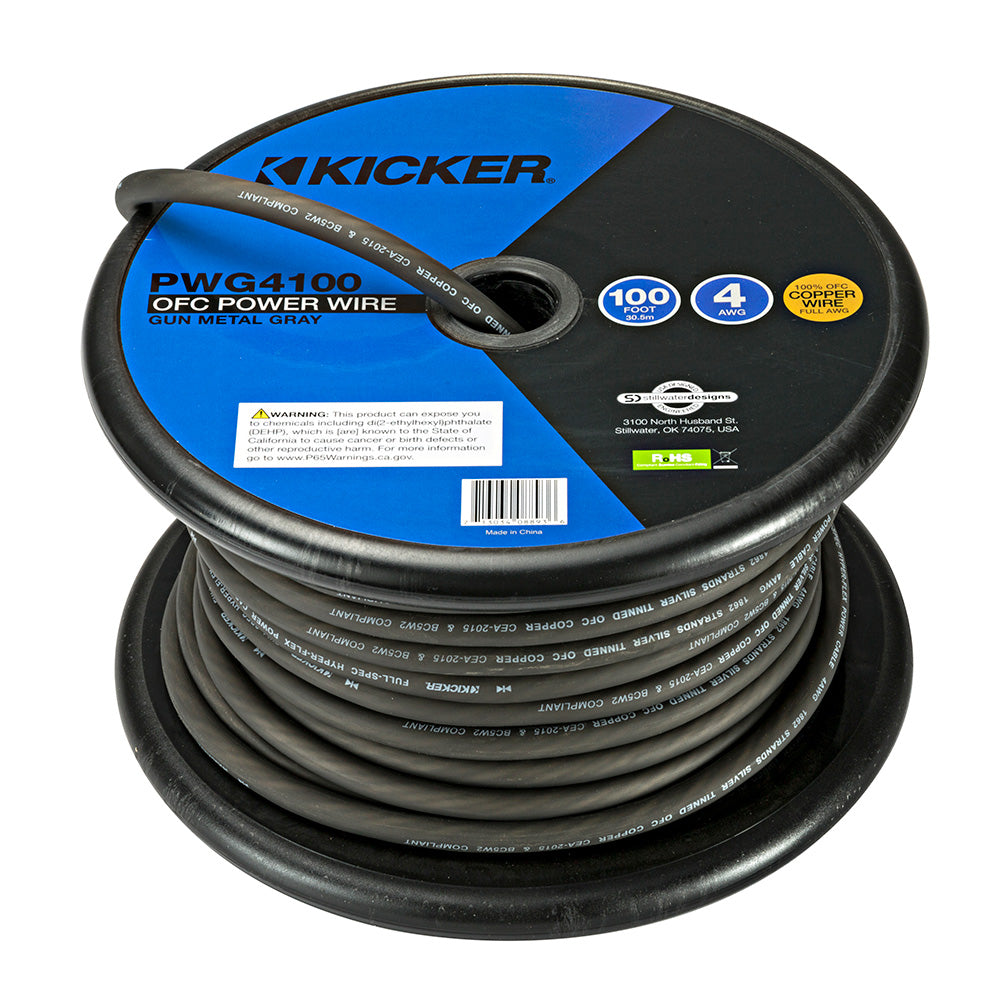 KICKER PWG4100 100' 4AWG Power Wire - Grey [46PWG4100]