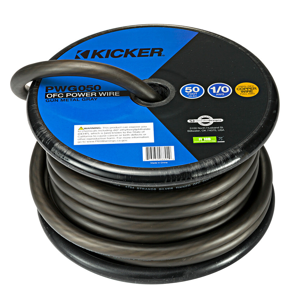 KICKER PWG050 50' 1/0AWG Power Wire - Grey [46PWG050]