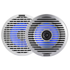 KICKER KM614FL 6.5" Low Profile Coaxial Marine Speakers w/RGB Lighting - 4-Ohm, White [51KM614FL]