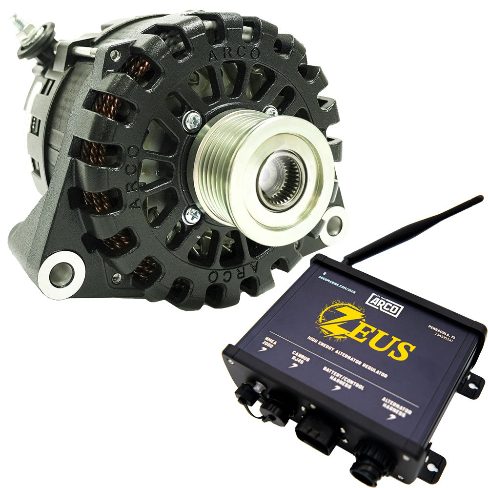 ARCO Zeus 24V 4kW Low Turn On (LTO) N62 Alternator w/Clutch Pulley  Zeus High-Energy Alternator Regulator [4404-AZ1000]