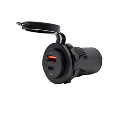 Bluewater Round Dual USB/USB-C Charger [3000-4001A]