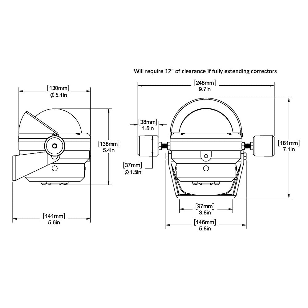 Ritchie HB-845 Helmsman Steel Boat Compass - Bracket Mount - Black [HB-845]