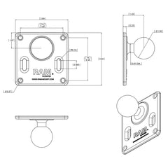RAM Mount 75mm x 75mm VESA 3.625" Plate w/1.5" Diameter Ball [RAM-2461U]