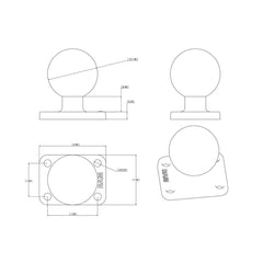 RAM Mount 1.5" x 2" Rectangle Base w/1.5" Ball [RAM-202U-152]