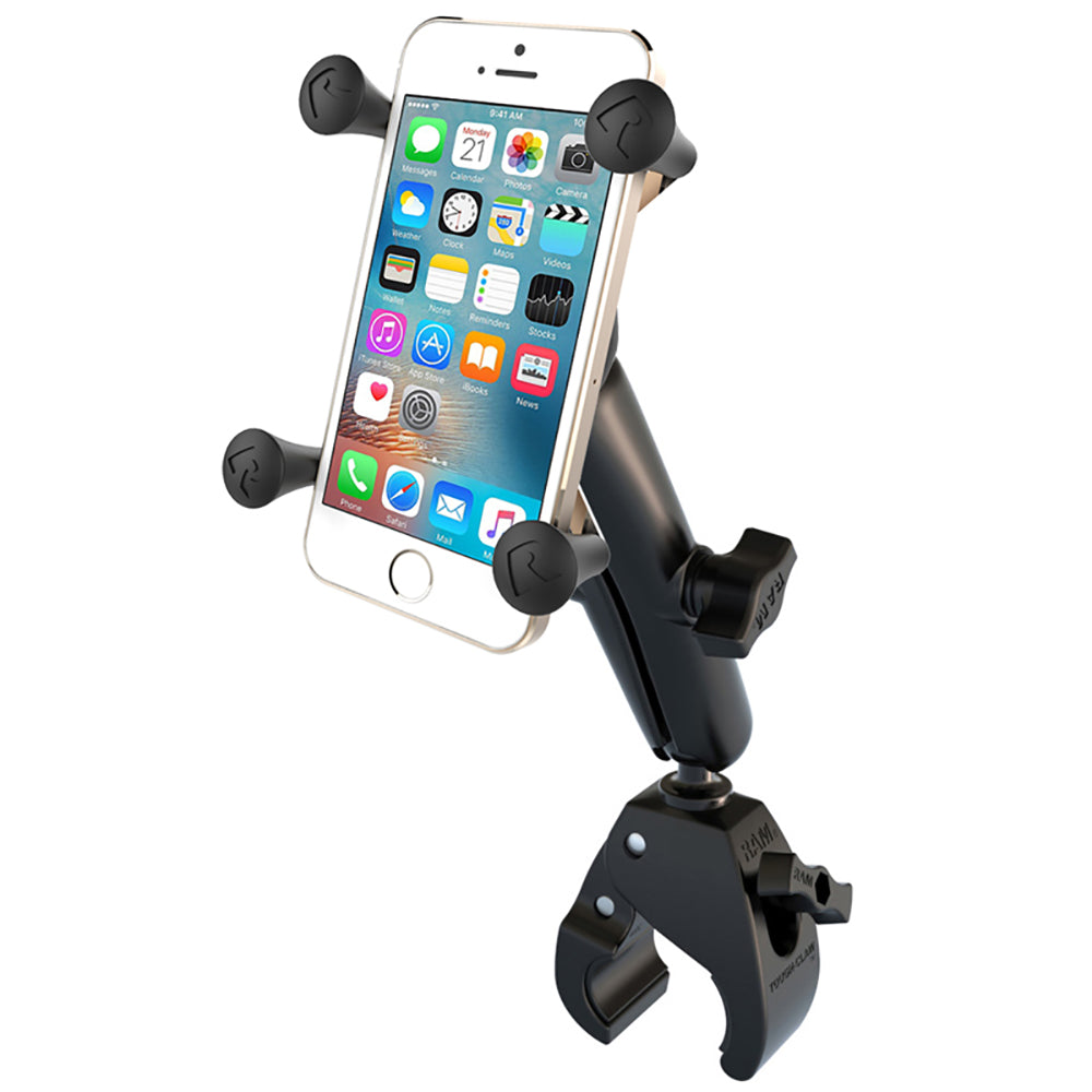 RAM Mount Universal Tough-Claw Base w/Long Double Socket Arm & Universal X-Grip Cell/iPhone Cradle [RAM-B-400-C-UN7U]