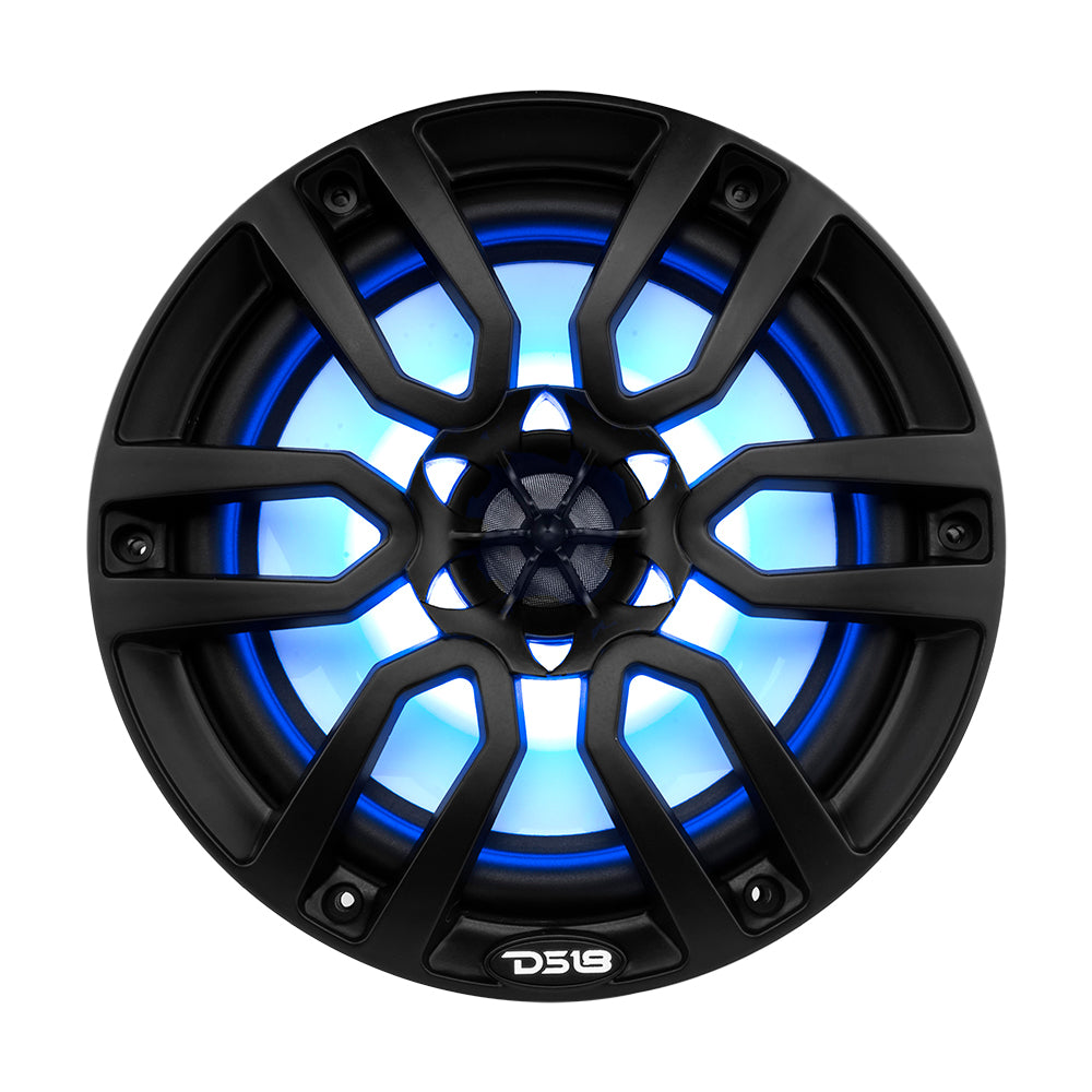 DS18 HYDRO 8" 2-Way Marine Speakers w/RGB LED Lights 375W - Matte Black [NXL-8BK]