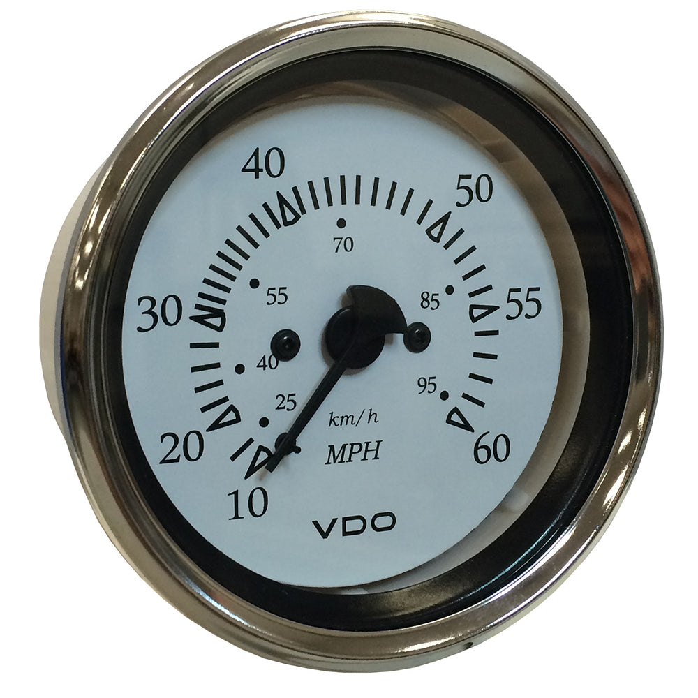 VDO Cockpit Marine 85MM (3-3/8") Pitot Speedometer - 0 to 60 MPH - White Dial/Chrome Bezel [260-15270]