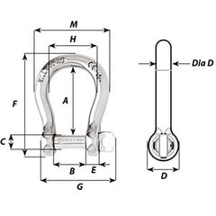 Wichard Self-Locking Bow Shackle - Diameter 12mm - 15/32" [1246W]