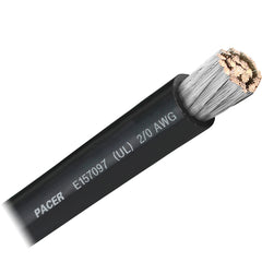Pacer Black 2/0 AWG Battery Cable - Sold By The Foot  [WUL2/0BK-FT]