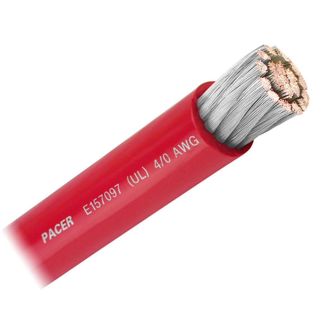 Pacer Red 4/0 AWG Battery Cable - Sold By The Foot [WUL4/0RD-FT]