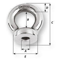 Wichard 10mm Eye Nut - Thread M10 x 150mm [06355]