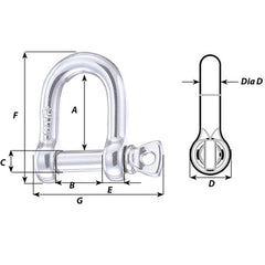 Wichard HR D Shackle - 14mm Diameter - 35/64" [11207W]