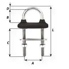 Wichard Black Watertight U-Bolt - 10mm Diameter - 25/64" - 90mm Length - 3-35/64" [65351]